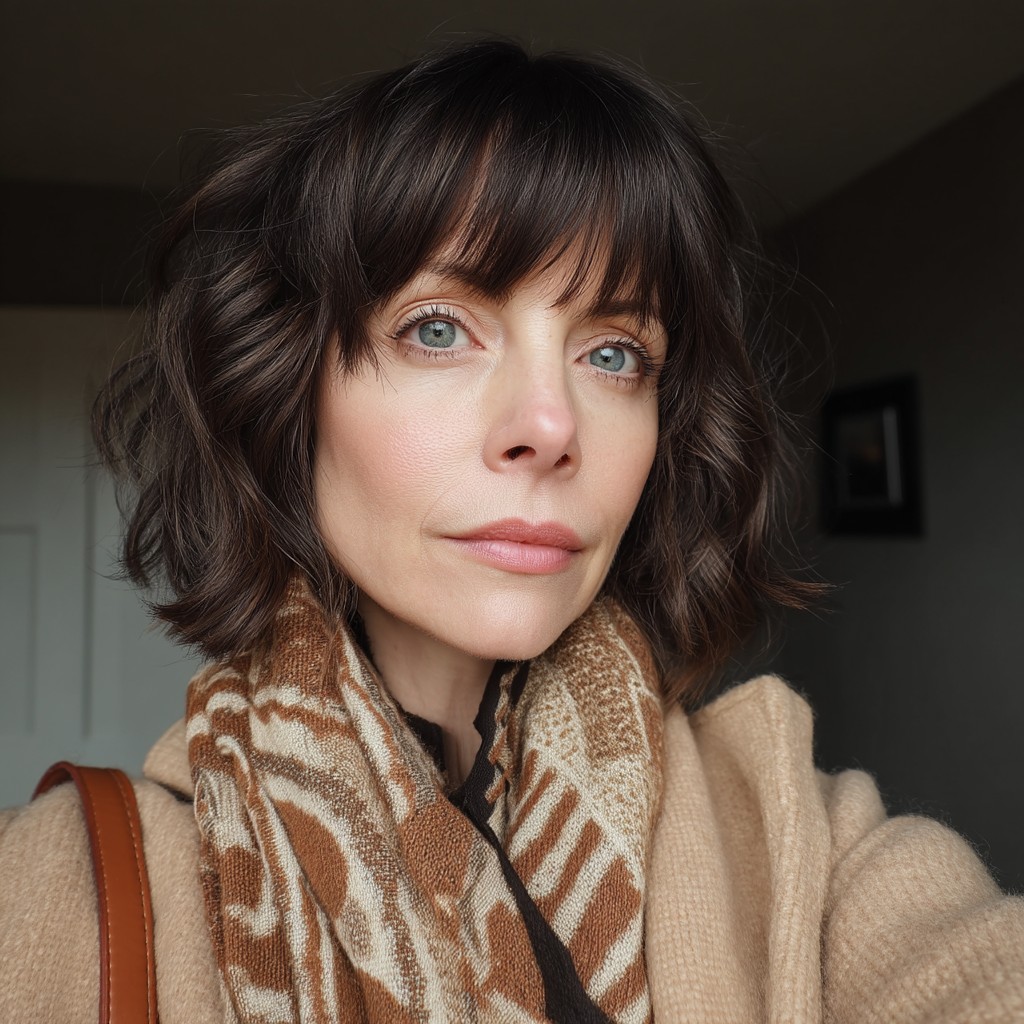 Modern Textured Bob with Face-Framing Bangs