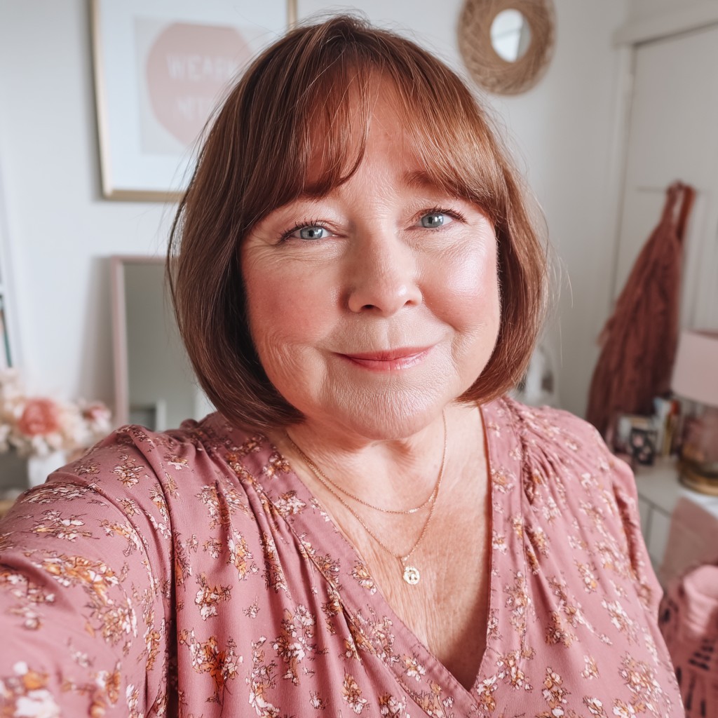 Charming Shoulder-Length Bob with Soft Curtain Bangs