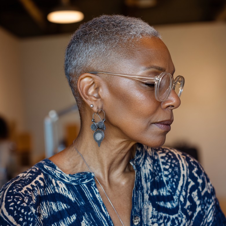 Chic Silver Tapered Cut with Defined Edges