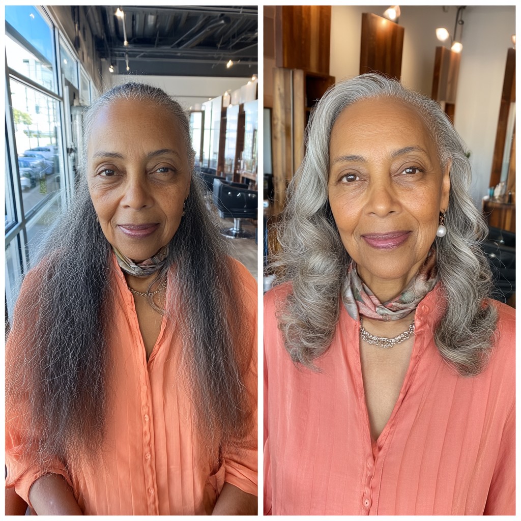 Elegant Shoulder-Length Wavy Layers for Women Over 70