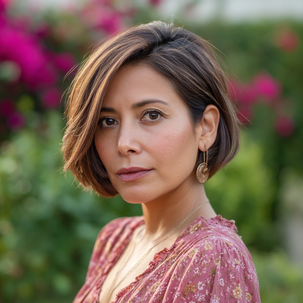 Modern Layered Bob with Subtle Highlights