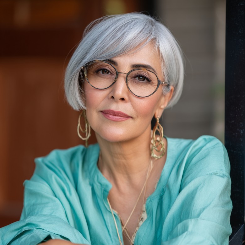 Modern Soft Silver Bob with Subtle Layers