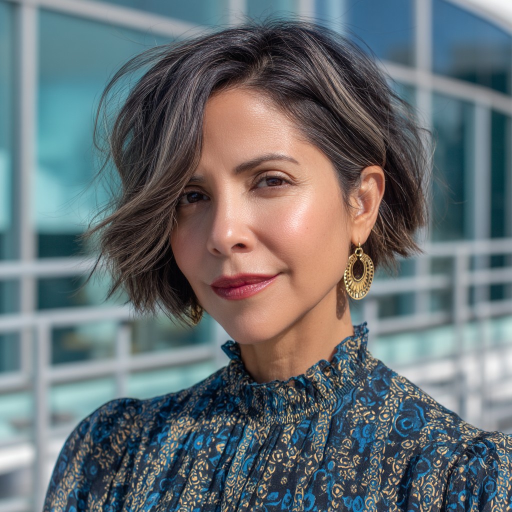 Playful Layered Bob with Soft Highlights