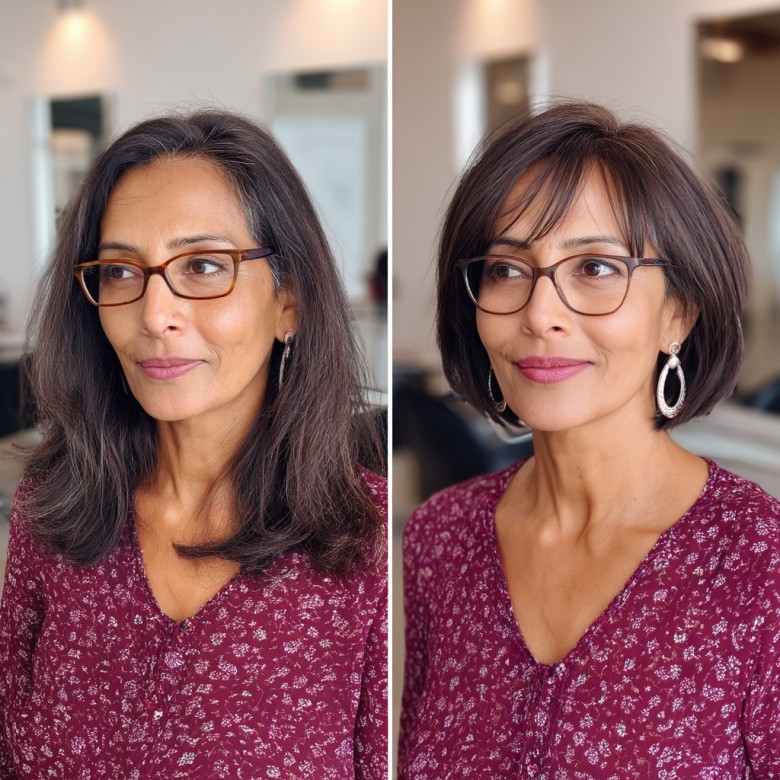 Sleek Asymmetrical Bob with Subtle Layers