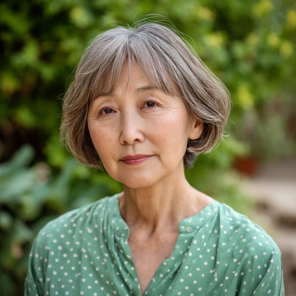 Softly Textured Bob with Delicate Curtain Bangs