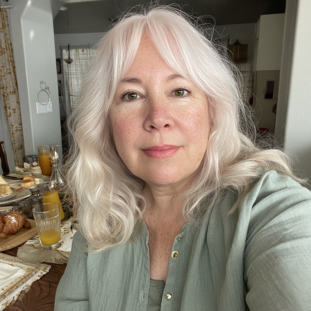 Softly Textured Curtain Bangs with Natural Waves