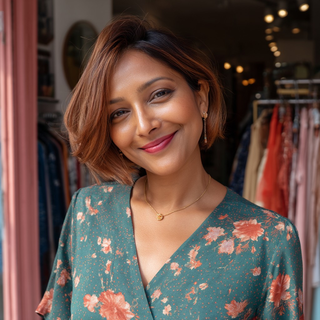 Stylish Layered Bob with Subtle Curves