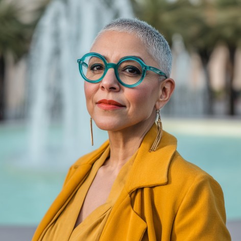 Stylish Silver Buzz Cut with Bold Frames