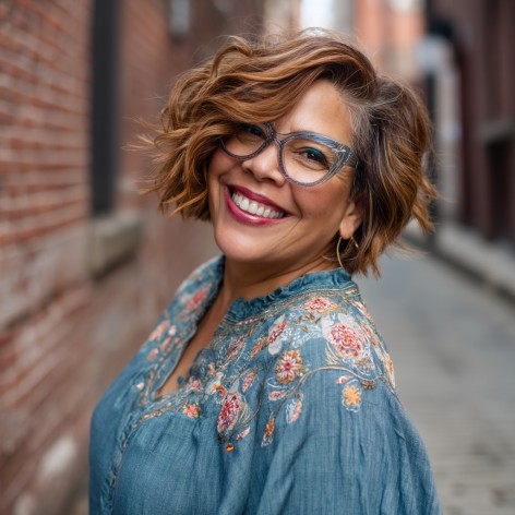 Textured Short Curly Cut with Dimension
