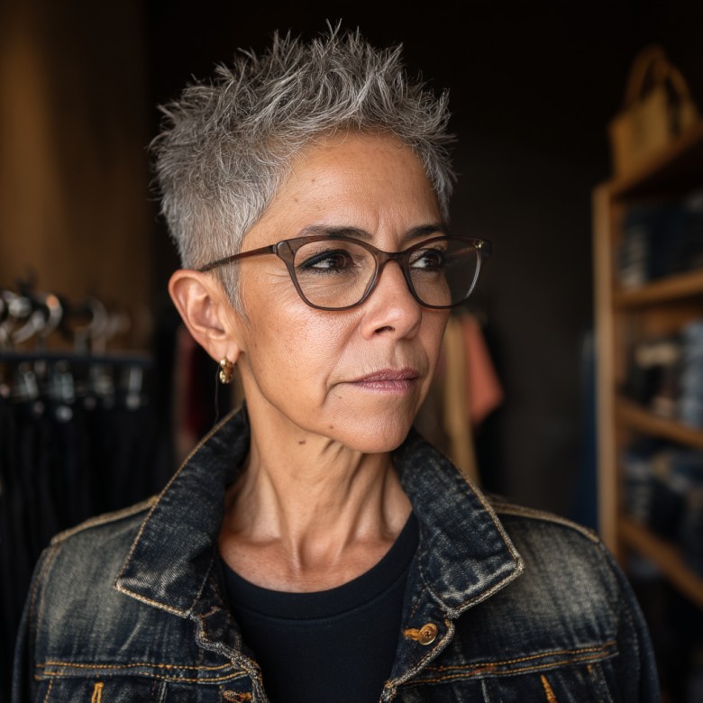 Trendy Textured Pixie Cut with Edgy Spikes