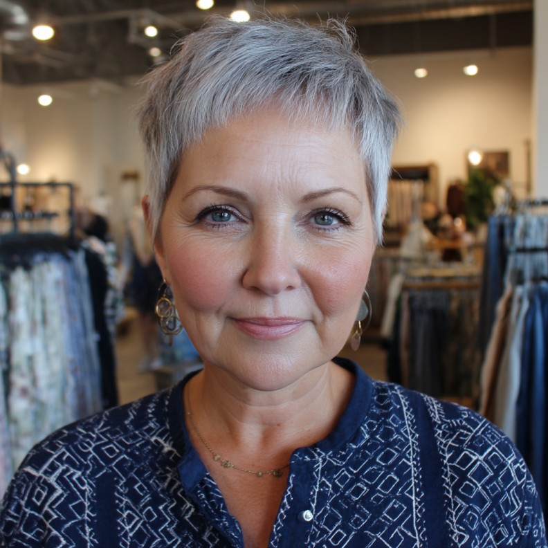 Chic Textured Short Cut with Soft Bangs