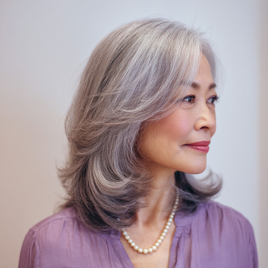 Elegant Silver Layered Cut with Soft Movement