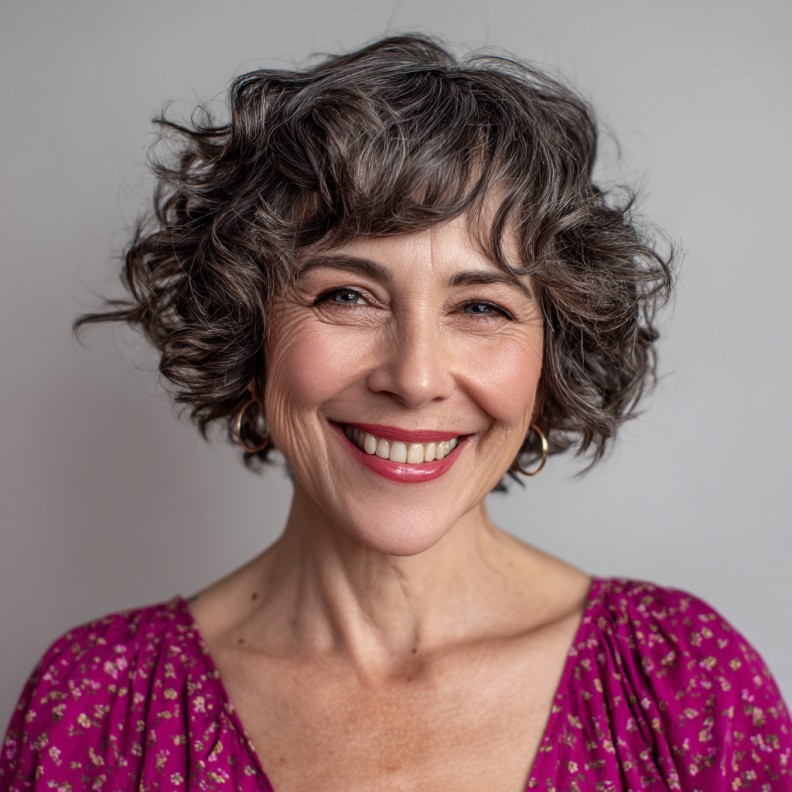 Chic Curly Butterfly Cut with Soft Volume