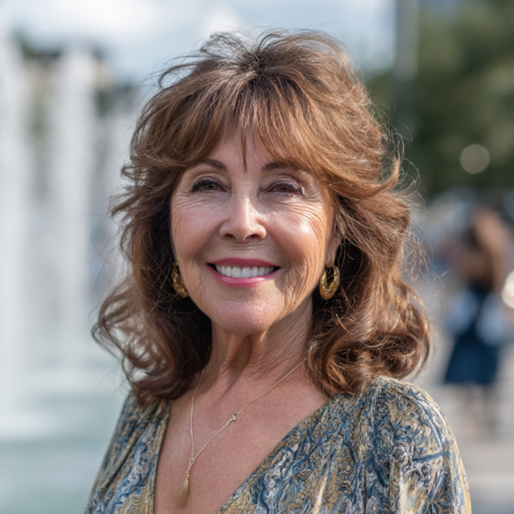 Chic Layered Cut with Soft Waves for Mature Women