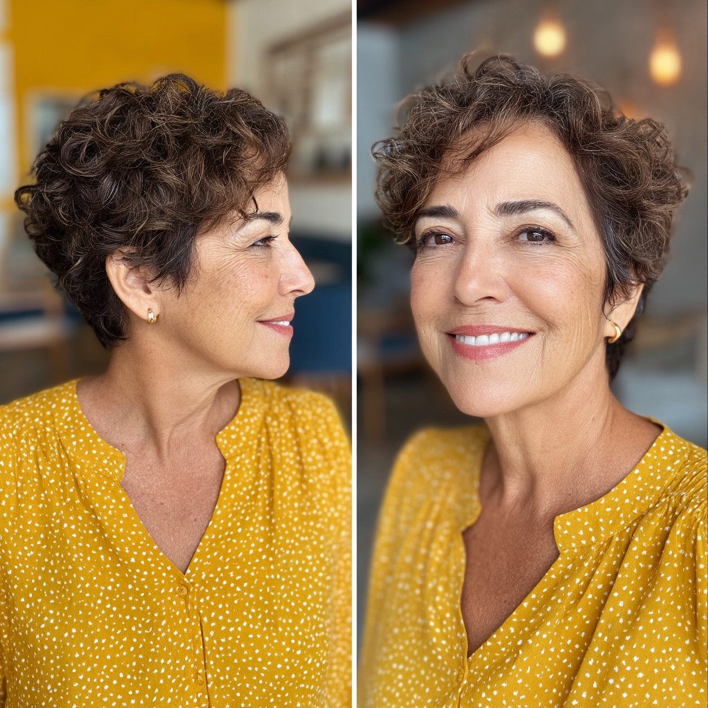 Chic Shaggy Pixie with Defined Curls