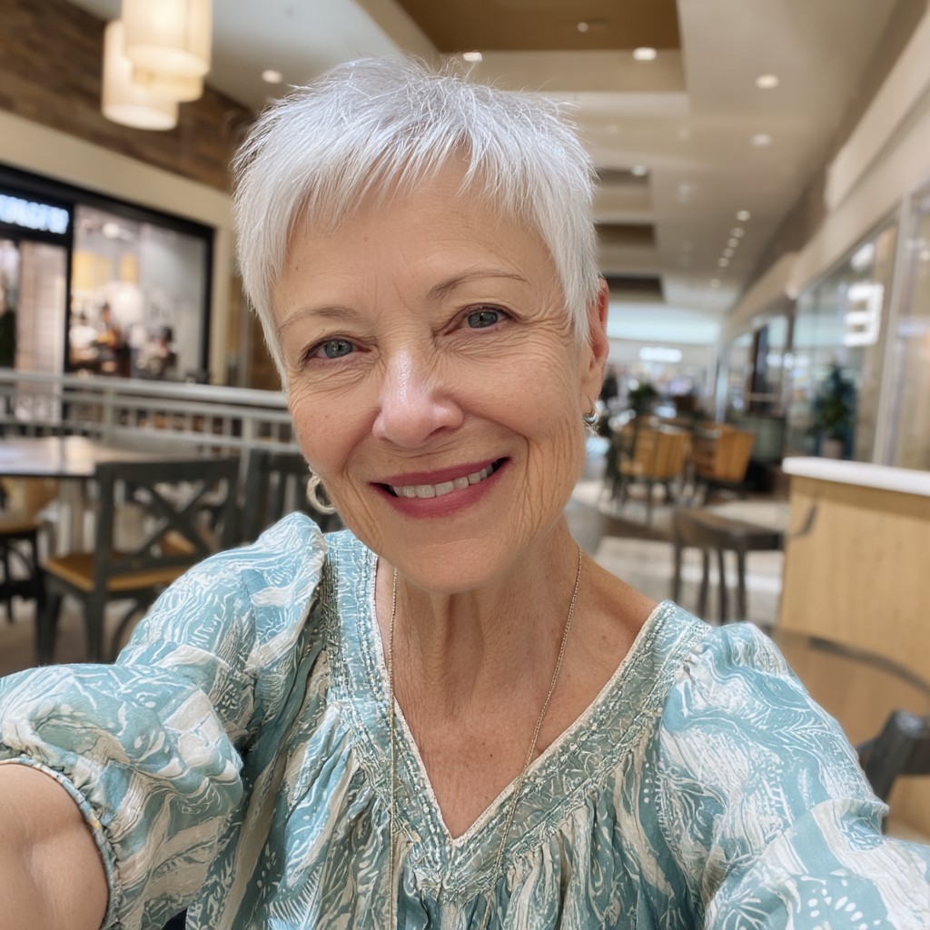 Chic Short Silver Pixie Cut