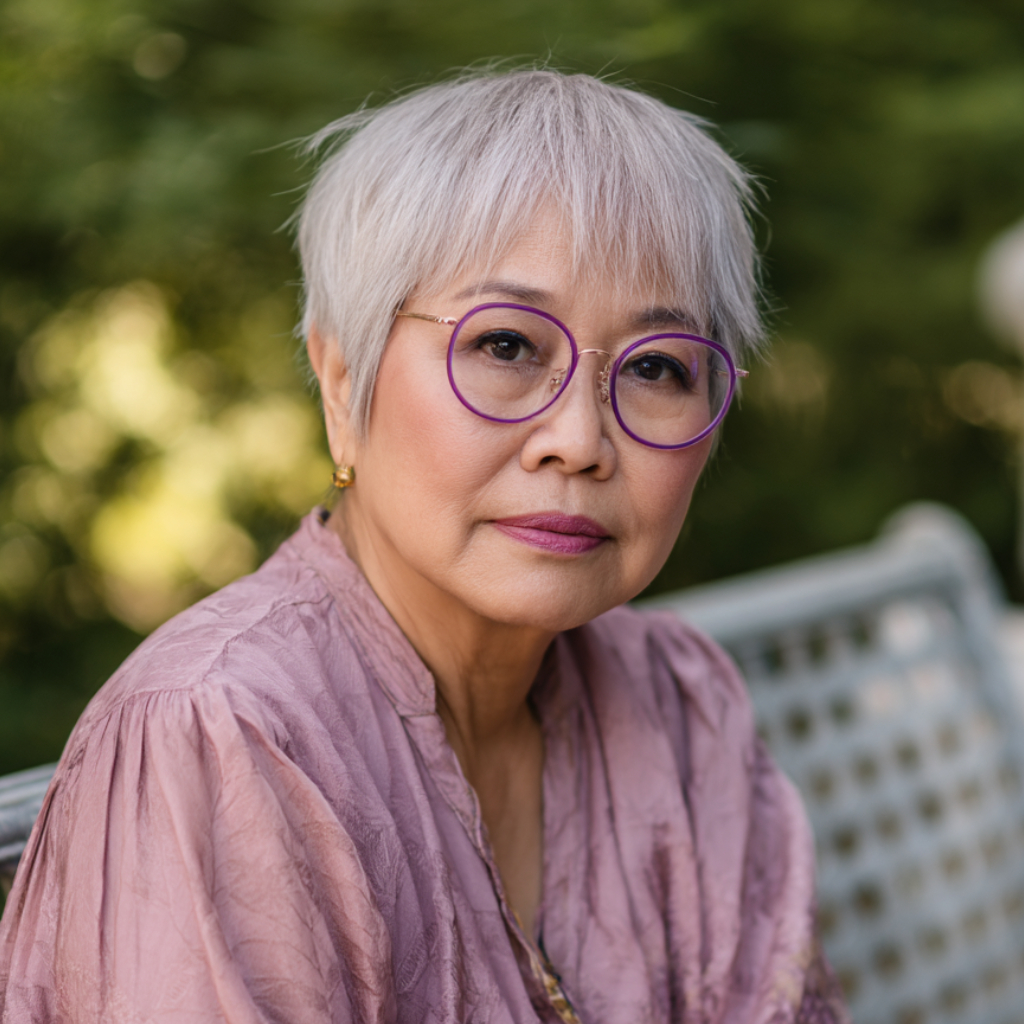 Chic Silver Pixie Cut with Soft Textured Layers