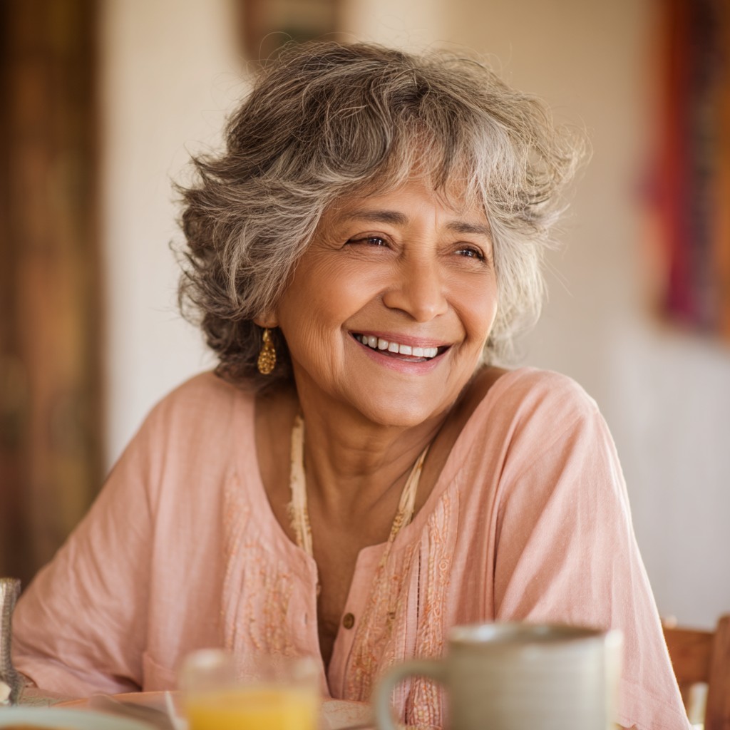 Chic Soft Gray Layered Cut with Gentle Waves