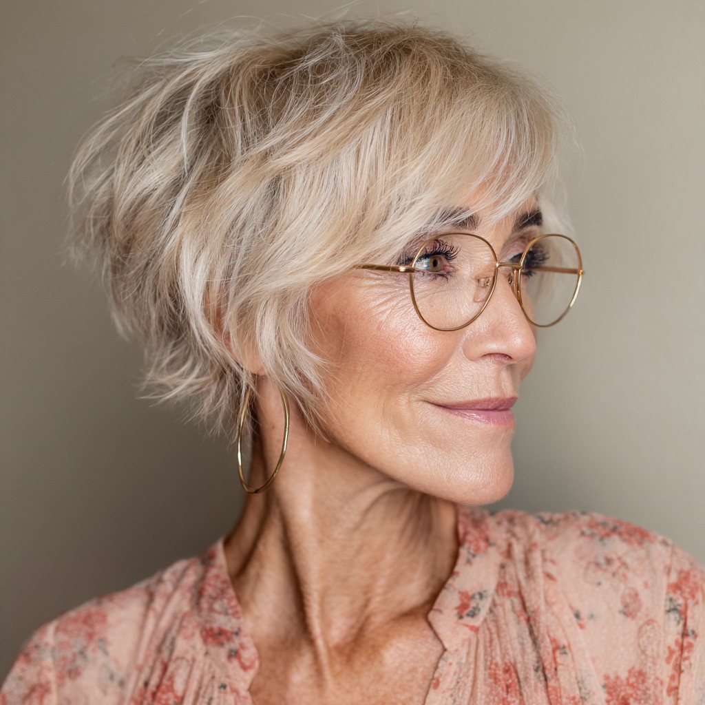 Chic Textured Pixie Cut with Soft Waves