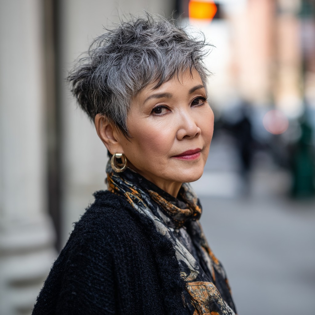 Chic Textured Pixie with Dynamic Volume