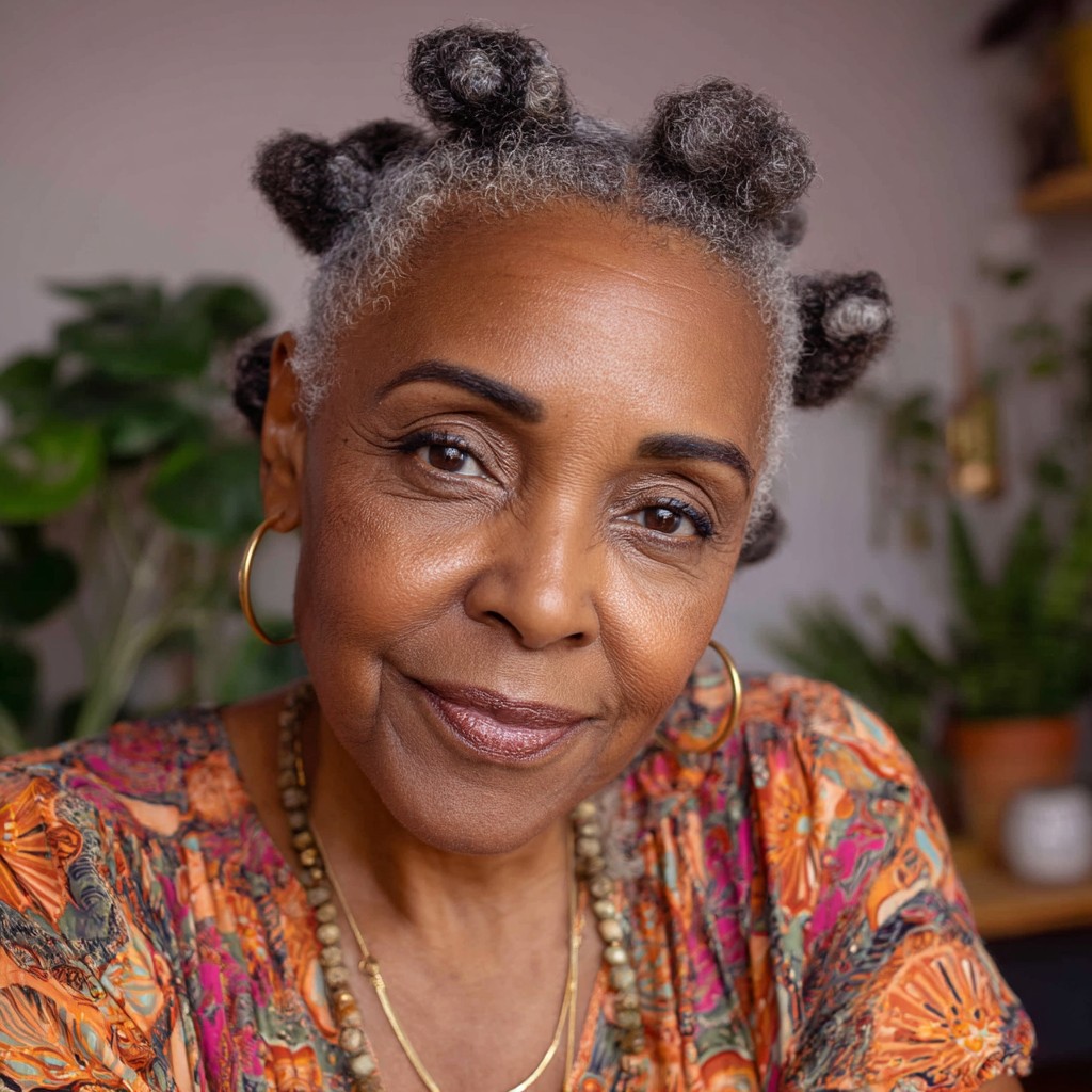 Chic Twisted Bantu Knots with Natural Texture