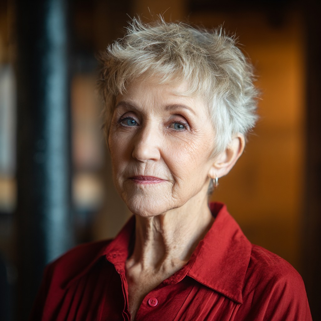 Choppy Textured Pixie Cut for Mature Women