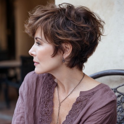 Dynamic Curly Pixie Shag for Women Over 50