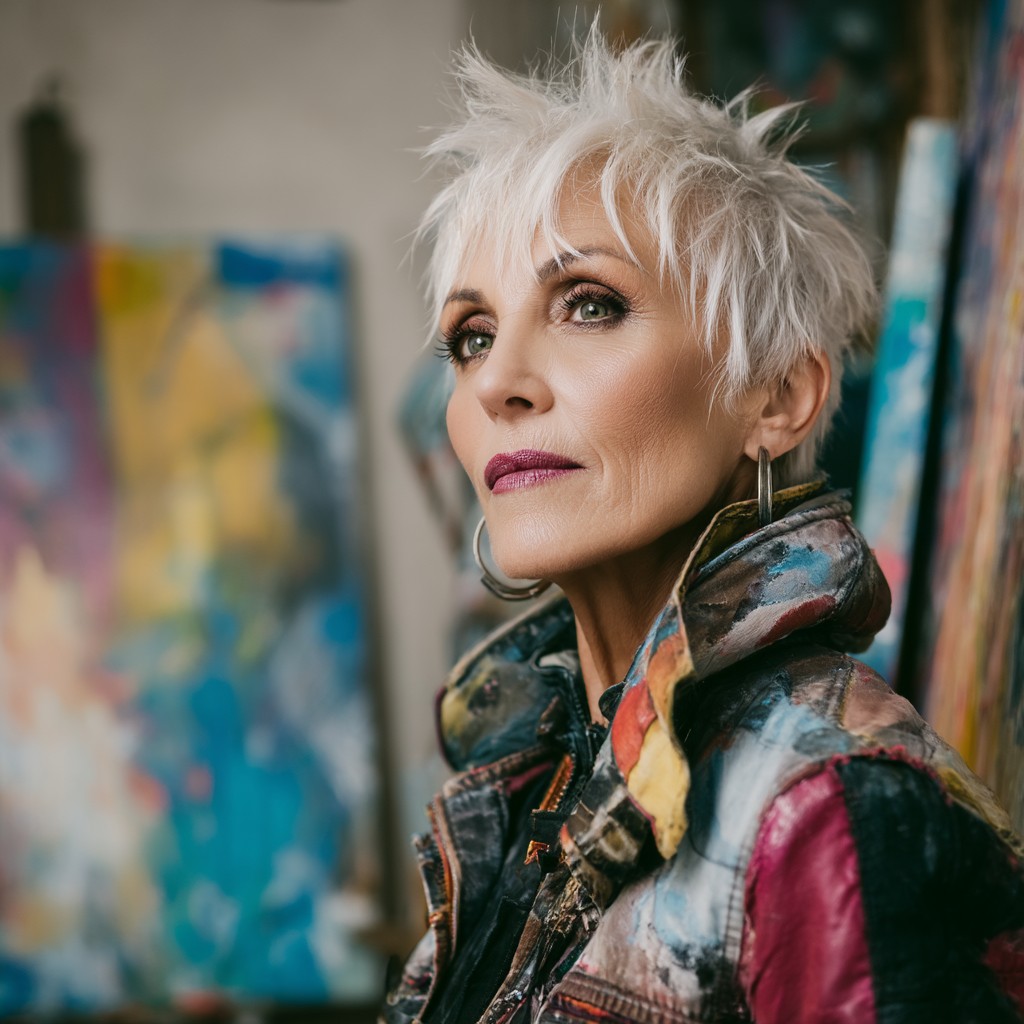 Edgy Textured Pixie Cut with Choppy Layers