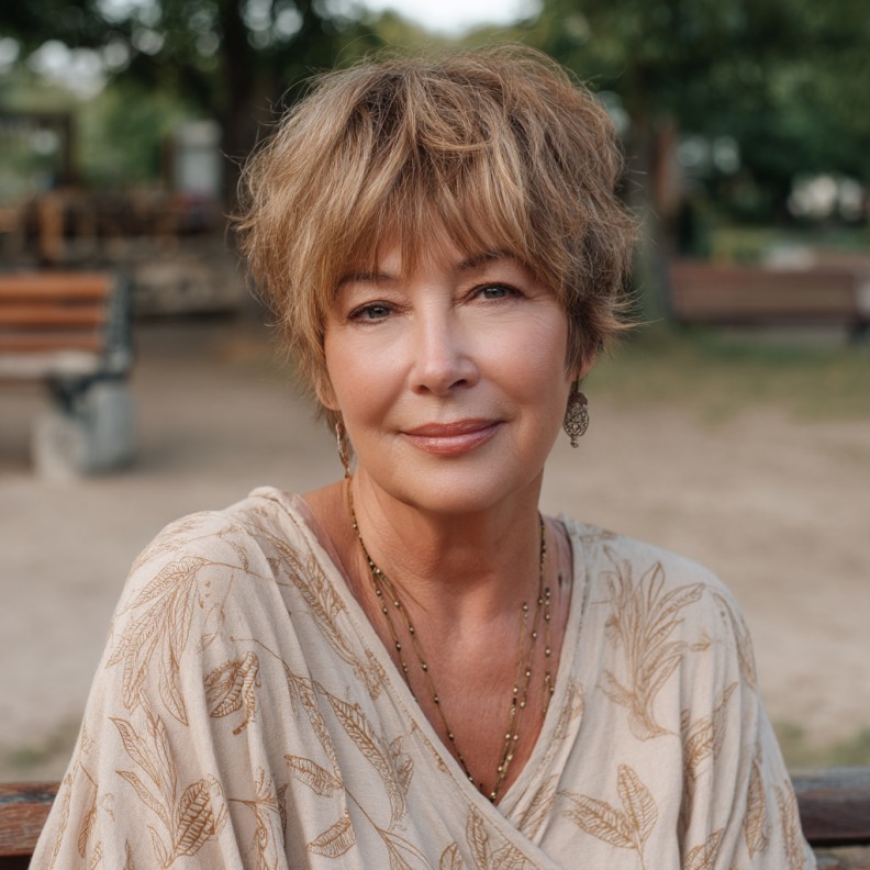 Effortlessly Chic Textured Pixie Shag for Women Over 50