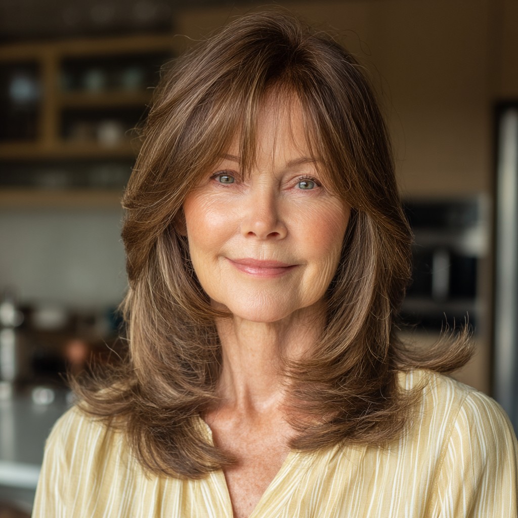 Elegant Layered Butterfly Cut for Women Over 70