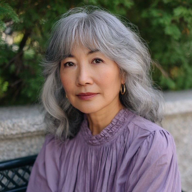 Graceful Curtain Bangs with Soft Waves