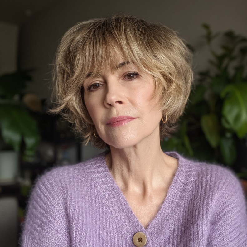 Modern Textured Pixie Shag with Soft Highlights