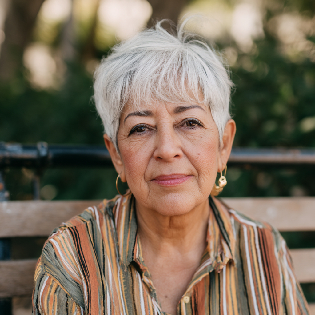 Modern Textured Silver Pixie with Fluffy Layers