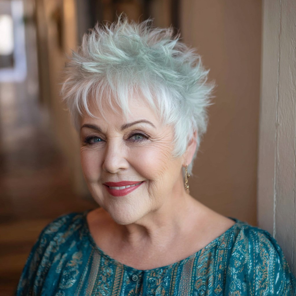 Playful Shaggy Pixie with Frosted Tips