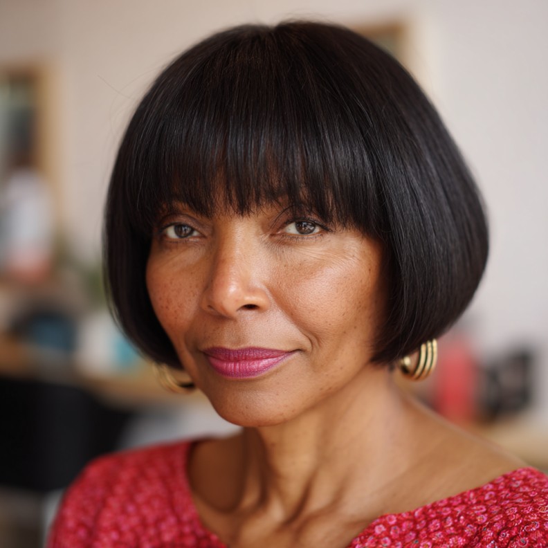 Sleek Classic Bob with Bold Bangs