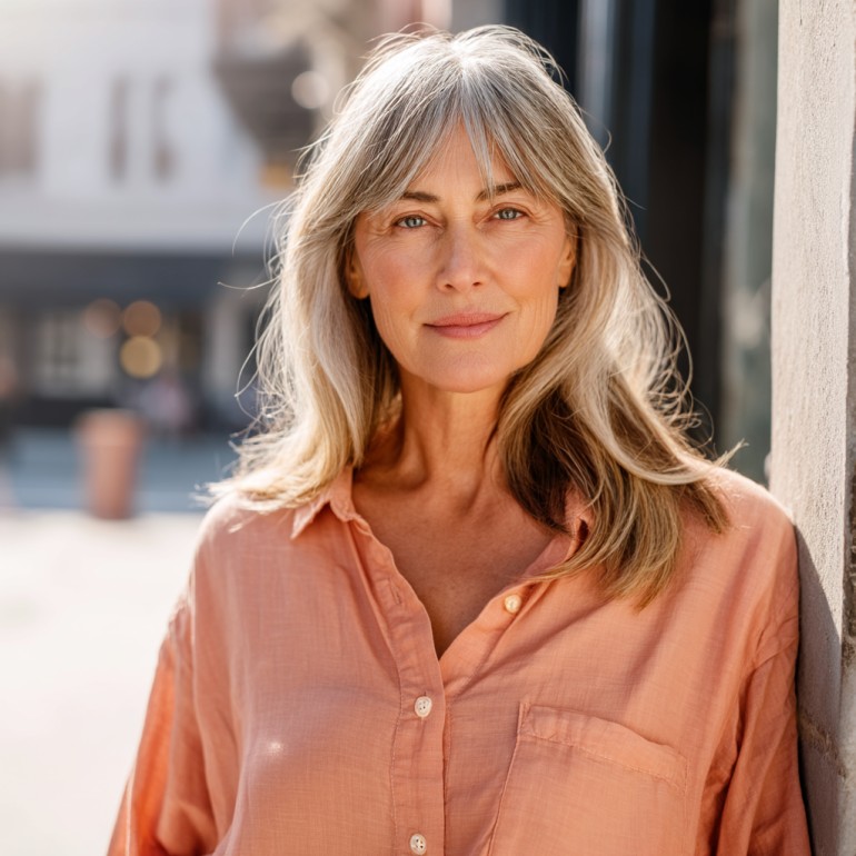 Soft Curtain Bangs with Natural Movement