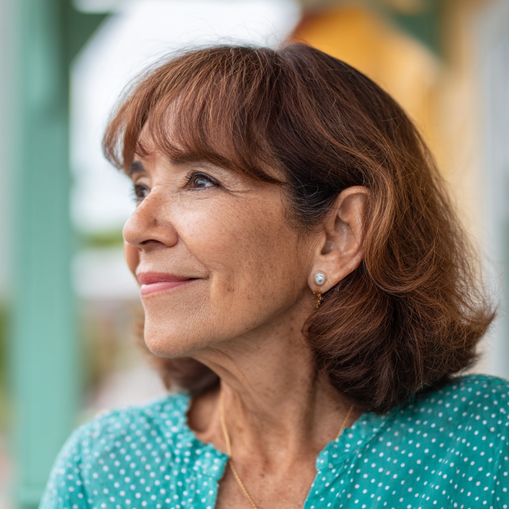 Soft Layered Bob with Delicate Bangs