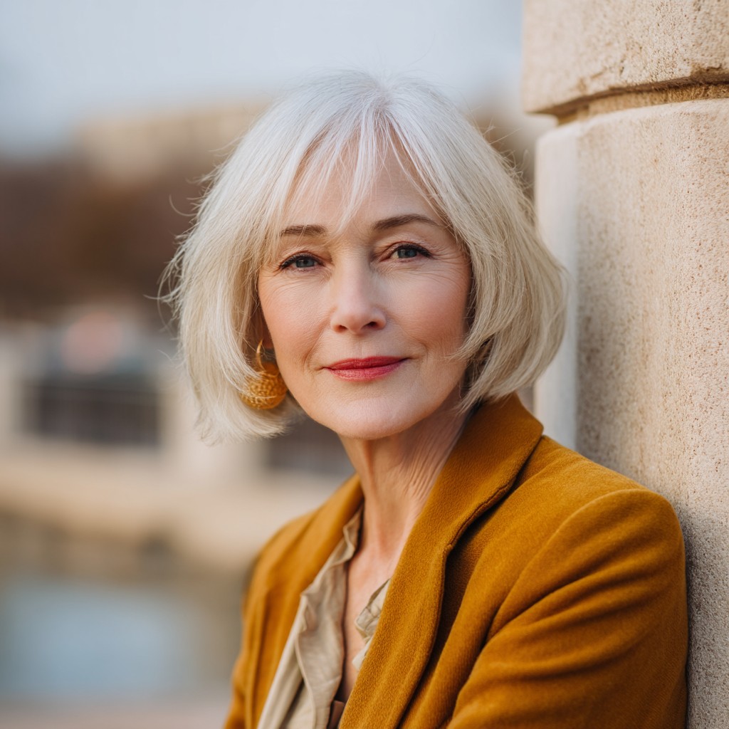 Soft Silver Bob with Subtle Layering