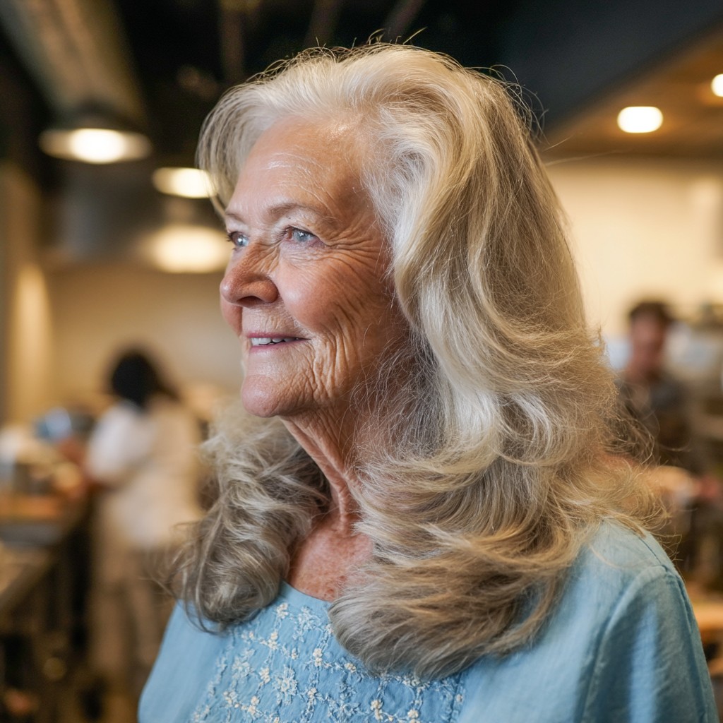 Softly Layered Butterfly Cut for Women Over 70