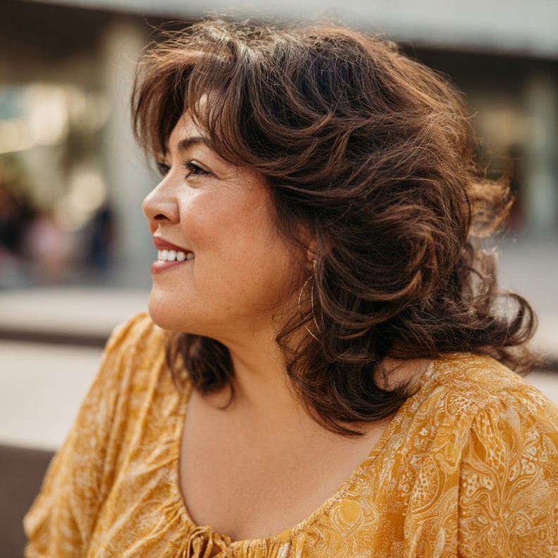 Softly Textured Butterfly Cut for Women Over 50