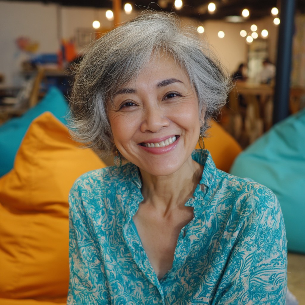 Softly Textured Gray Crop with Gentle Waves