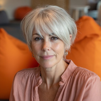 Softly Textured Long Pixie with Wispy Bangs