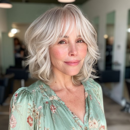 Stylish Layered Curtain Bangs with Soft Movement