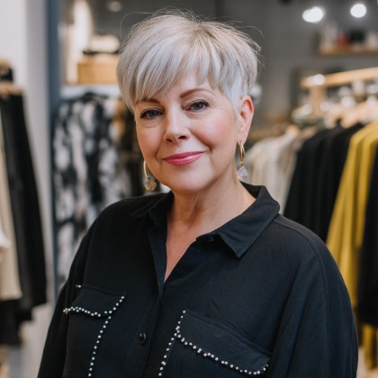 Stylish Layered Pixie with Soft Volume