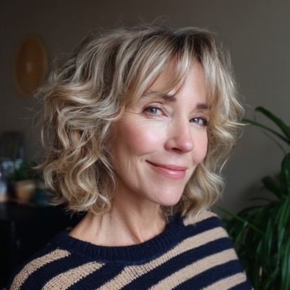 Textured Butterfly Cut with Soft Curls for Women Over 50