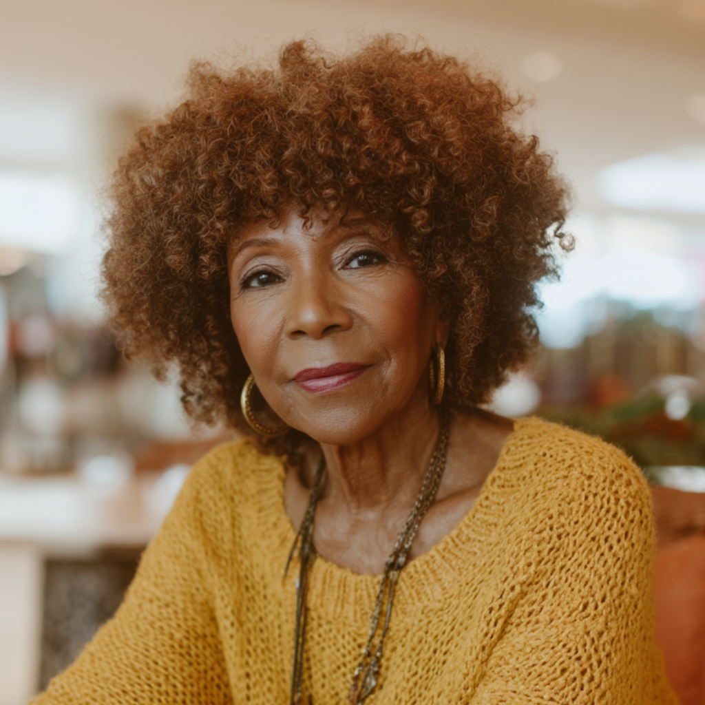 Textured Curly Layers for Mature Elegance