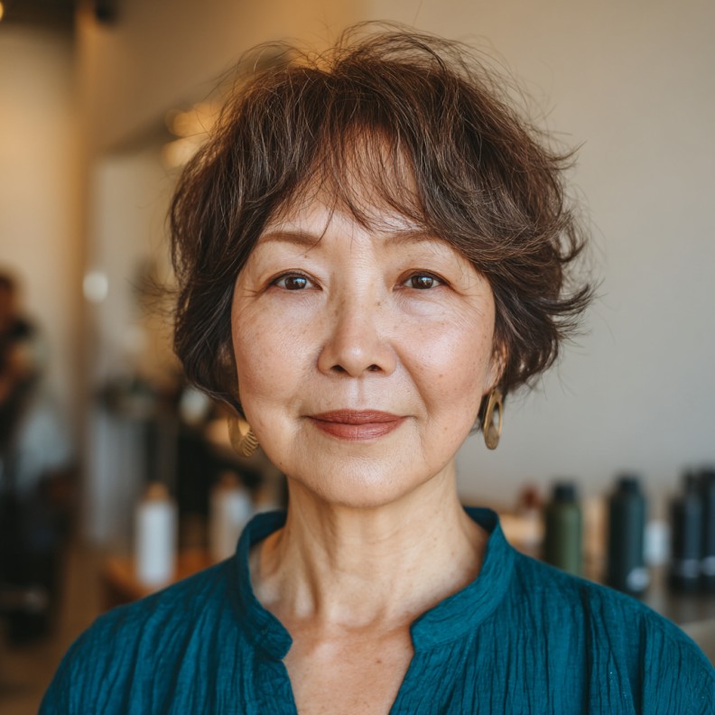 Textured Curtain Bangs with Soft Volume