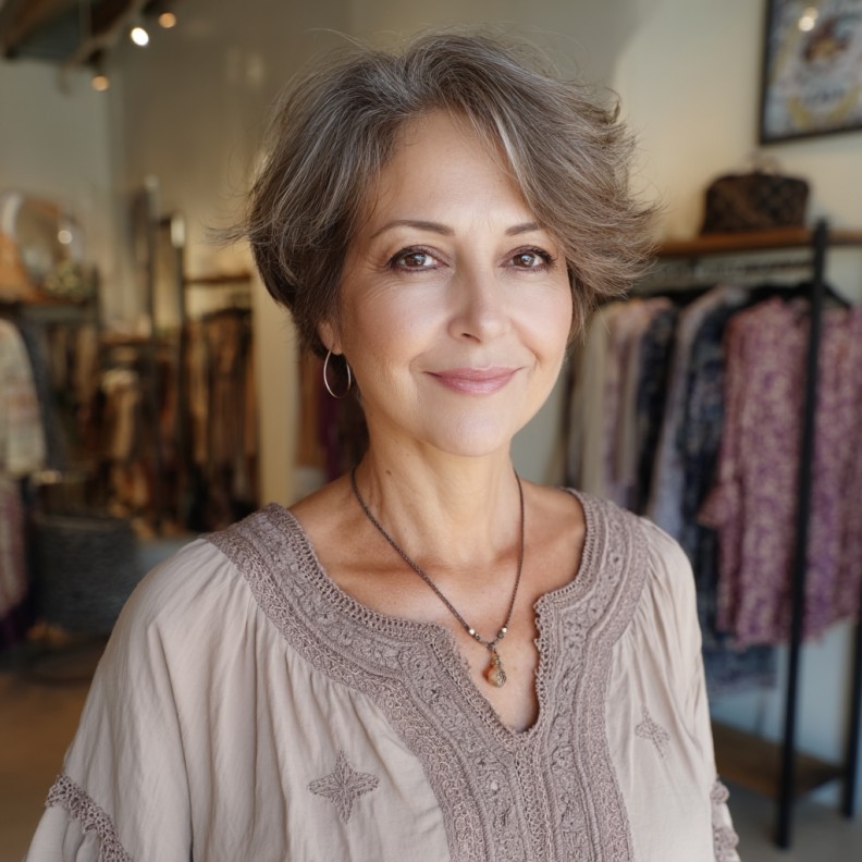 Textured Long Pixie with Soft Volume