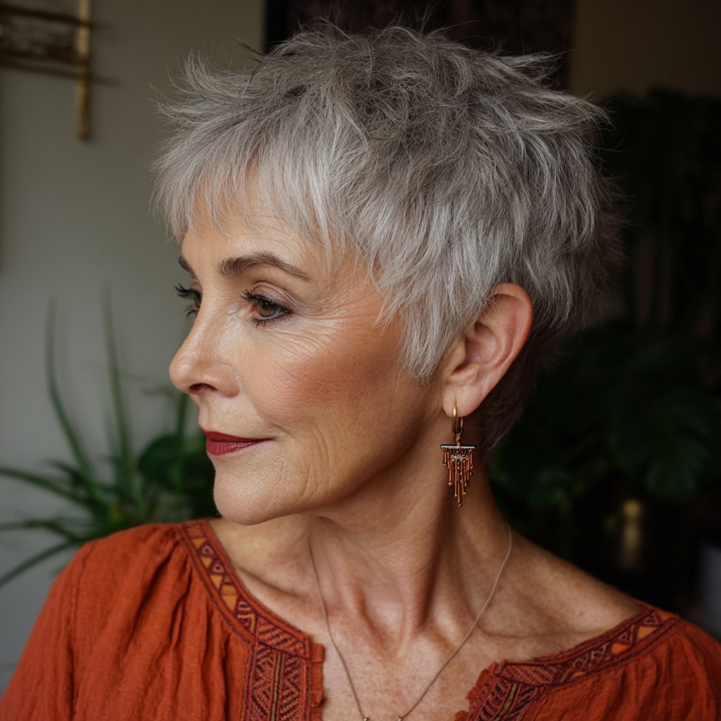 Textured Shaggy Pixie with Feathered Layers