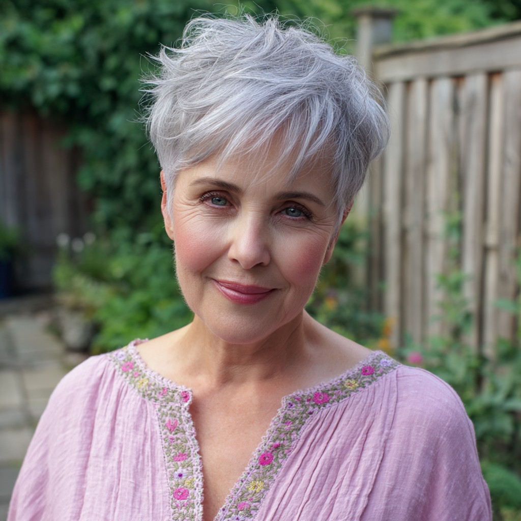 Textured Shaggy Pixie with Gentle Layers